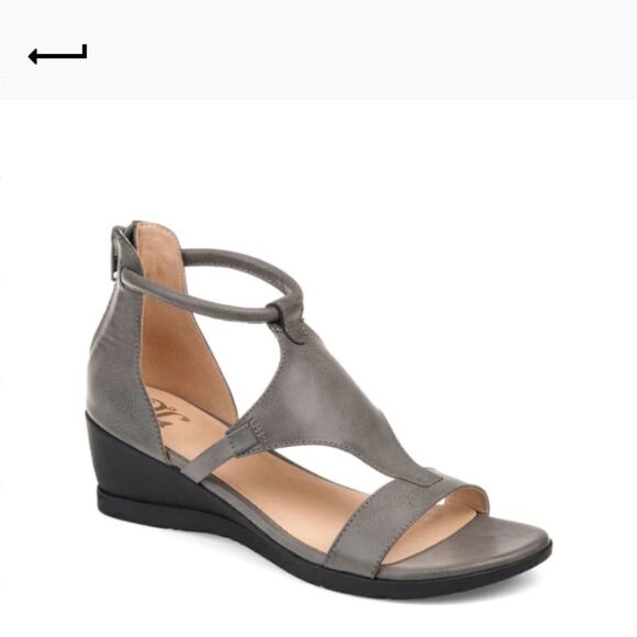 💯🔥JOURNEE COLLECTION TRAYLE WEDGE SANDALS- WOMEN'S SIZE 7.5- GREY🔥🔥NEW IN - Picture 8 of 11